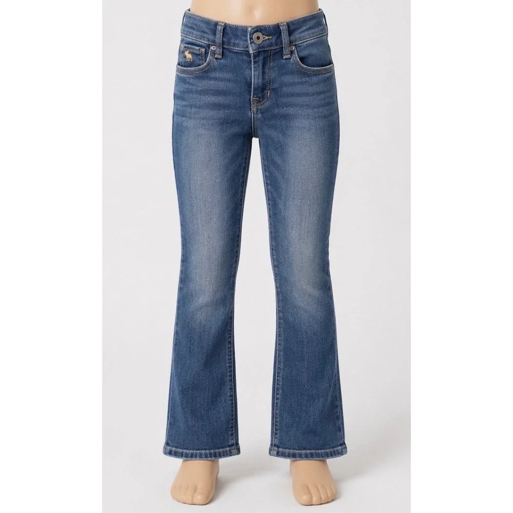 Abercrombie Kids Girls Blue Bootcut Jeans Slim Fit Size 16 Slim Medium Wash